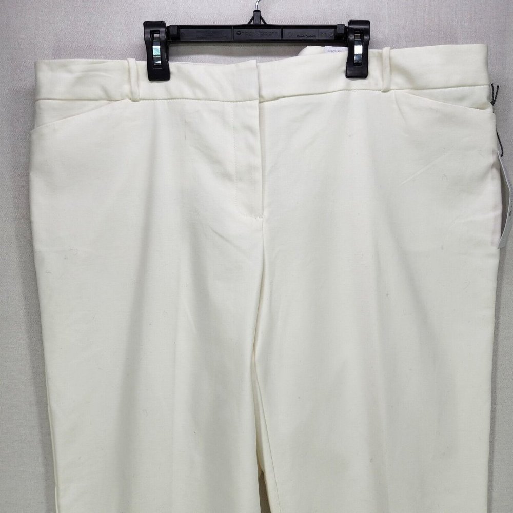 Liz Claiborne Womens Ankle Capri Stretch Pants Size 18 Career Emma Classic White - Picture 9 of 15